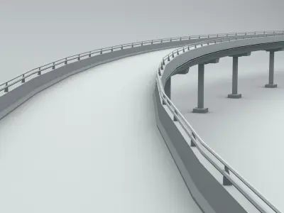 Beam Bridge Low-poly 3D model