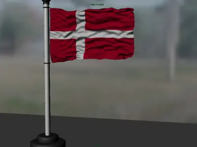 Denmark flag 3D model