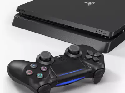 Sony PlayStation 4 Slim Low-poly 3D model