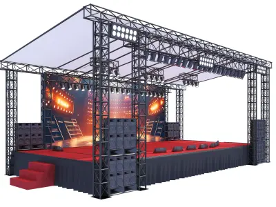 Concert Stage Low-poly 3D model