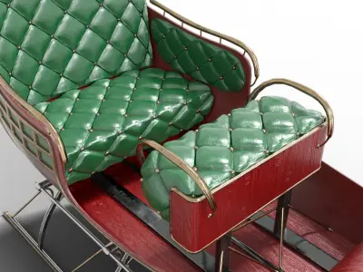 Santa Claus Sleigh  Low-poly 3D model