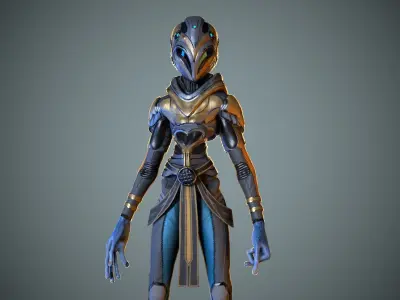 Alien Striscils Low-poly 3D model