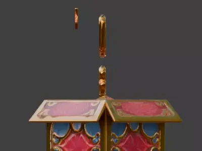 High-Quality 3D Cartoon New Year Wish Box Free low-poly 3D model