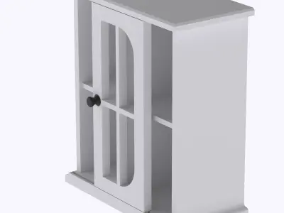 Living room kitchen cabinet with functional sliding door  3D print model
