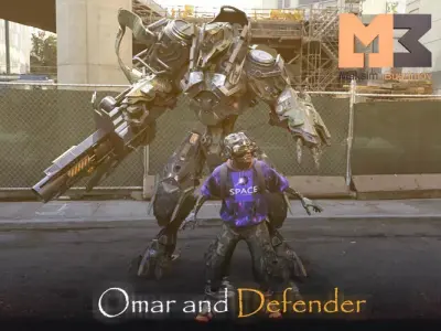 Sci fi Character 010 Omar And Defender Low-poly 3D model