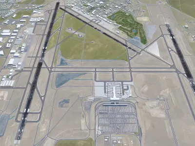 Colorado Springs Airport 12km Low-poly 3D model