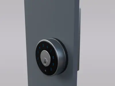 Circular Digital Door Lock  Low-poly 3D model