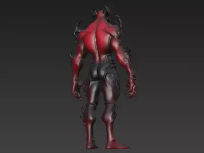 Red Humanoid Monster 3D Model 3D model buy