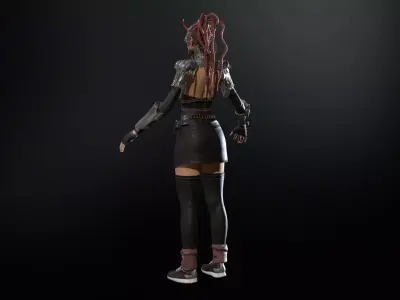 CyberGirl Low-poly 3D model