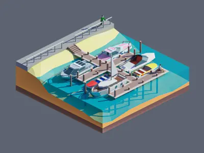 land 45A Low-poly 3D model