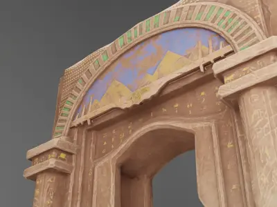 Huge Wall Low-poly 3D model