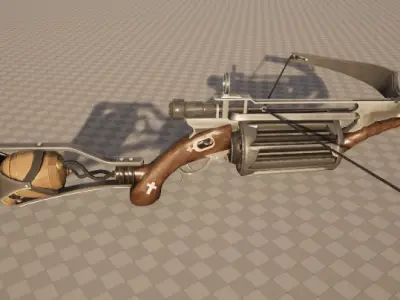 Crossbow revolver Low-poly 3D model