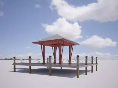 Lotus Yoga Pavilion 3DS Max Vray Corona Low-poly 3D model