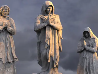 Renaissance Mary prayer statues  3D model