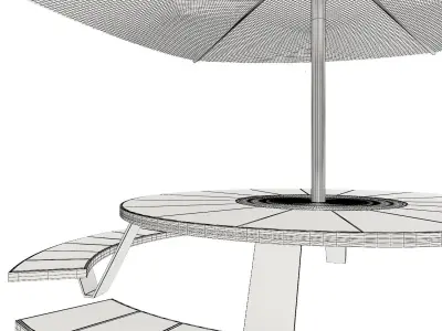 Round Picnic Table 3D model