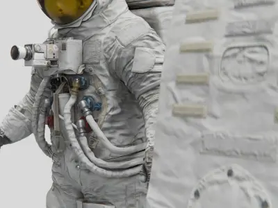 Apollo 11 A7L Spacesuit Rigged Low-poly 3D model