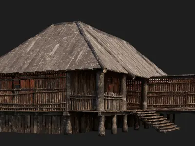 Old Wooden House 4K Textures GameReady 140 Low-poly 3D model