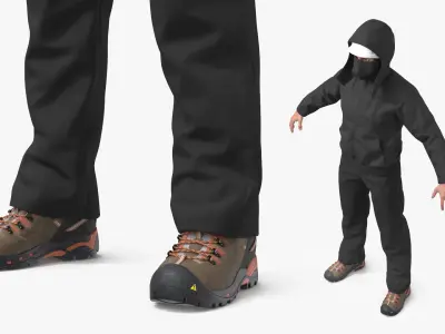  Cold Weather Work Outfit on Man Black 