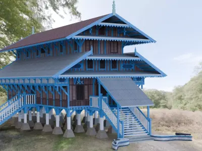 Traditional Houses - Rumah Banua Tada Low-poly 3D model