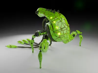 Model sci fi droid Low-poly 3D model