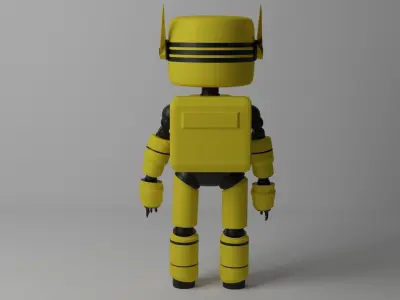 Robot Cute Yellow 3D Toy Model Low-poly 3D model