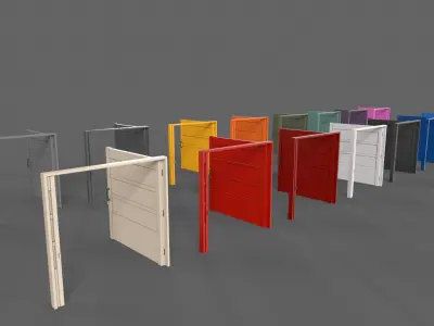 PBR Metal Gate B2 Low-poly 3D model