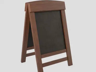 Menu Board Stand 01 Low-poly 3D model
