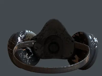 Gas mask helmet 3d model scifi Low-poly Low-poly 3D model Low-poly 3D model