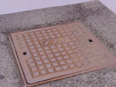 Cover manhole 06 raw scan 3D model