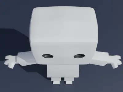 Simple Clean Low-Poly Robot Cute Character Low-poly 3D model