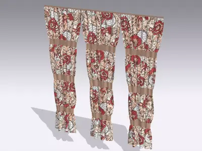 Curtain Low-poly 3D model 41