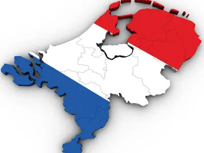 Map of the Netherlands 3D model