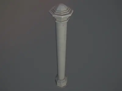 Barrier Bollard pack 3 Gray v3 Low-poly 3D model
