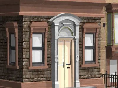 Brownstone Street Scene 1 for iClone 3D model