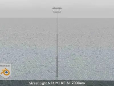Street Light 6 F4 M1 K0 A1 7000mm  Low-poly 3D model