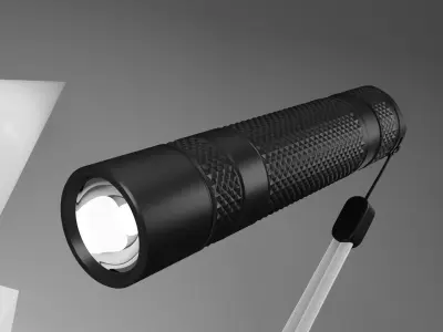 Beautiful flashlight in noire 3D model