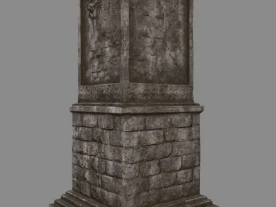 pillar 2 four pillars Low-poly 3D model