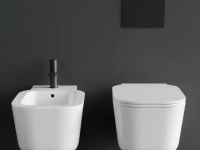 Ceramica Cielo Cubika Wall-Hung WC Low-poly 3D model