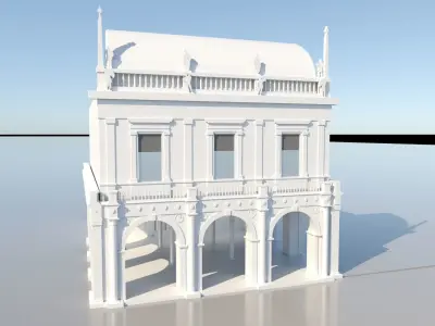 Italian Architecture Building 3D Model for city exterior context Low-poly 3D model
