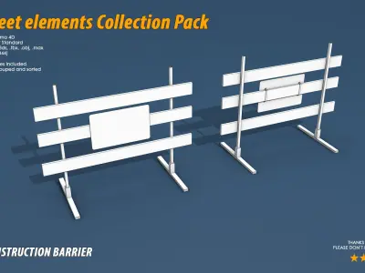 40 Street Elements Collection Pack 3D model