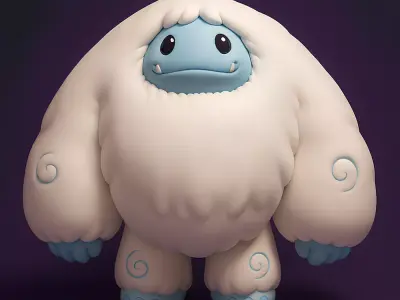 Snow Yeti Chibi Sofubi Style Pop Mart toy 3D print model