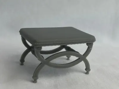 Living room stool style 2 vintage  3D print model