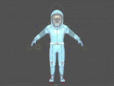 Hazmat Suit Rig Low-poly 3D model