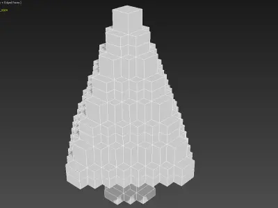 Xmas Tree Voxel - 4 Low-poly 3D model