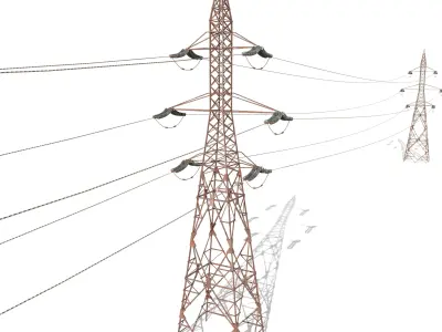 Electricity Pole Weathered Pack 3D model
