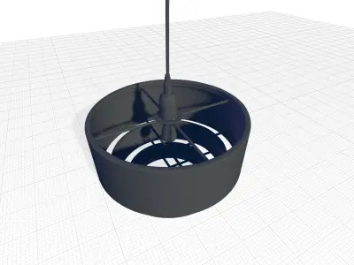 Linen Drum Pendant Shade 3D model