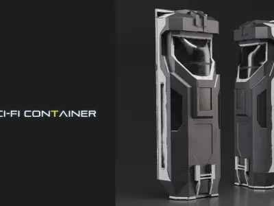 SCI-FI CONTAINER  4K PBR 3D model