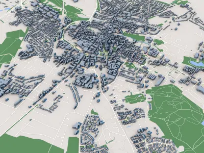 Canterbury City England 3D model