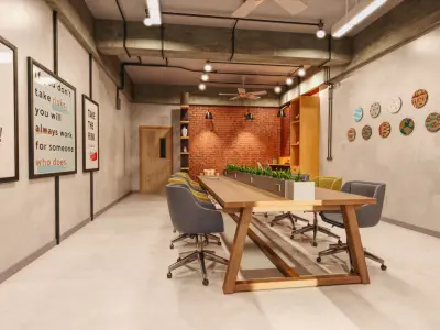 Industrial Rustic Workplace 3D model