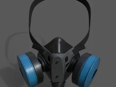 Gas mask helmet 3d model military combat fantasy cyborg  Low-poly 3D model